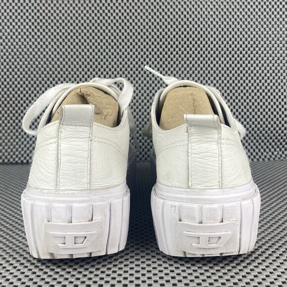 Diesel S-Hanami Sneakers Womens Size 7 White Leather Low Top Platform Lace Up - Picture 8 of 13